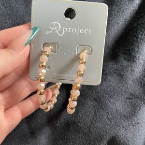 Pink and gold earrings
